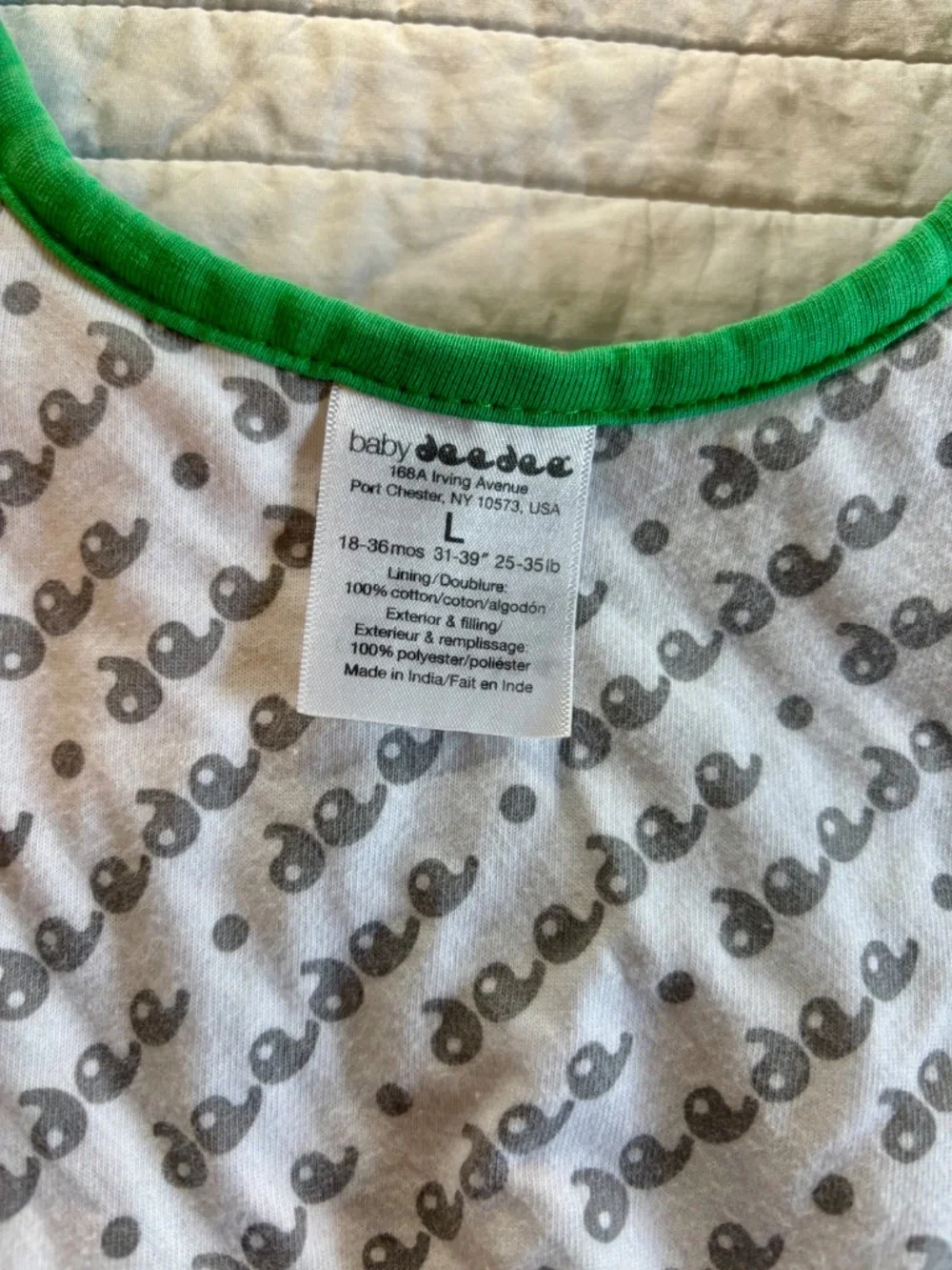 Baby Deedee Sleep Nest Teddy - Sherpa Sleep Sack 2.5 TOG 18-36M Fuzzy Dino
